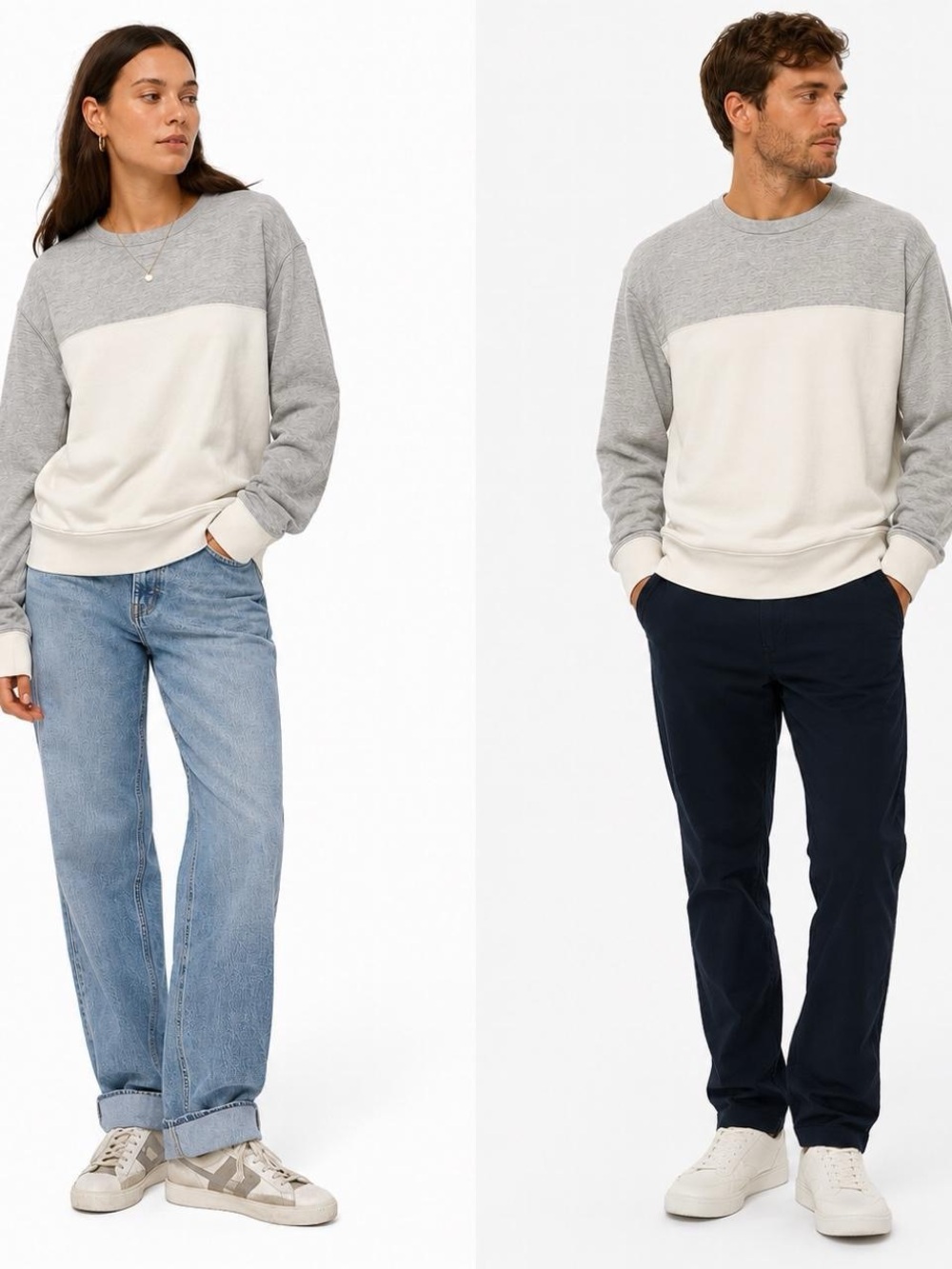 J.Crew Authentic Fleece Men’s M Colorblock Crewneck Sweatshirt